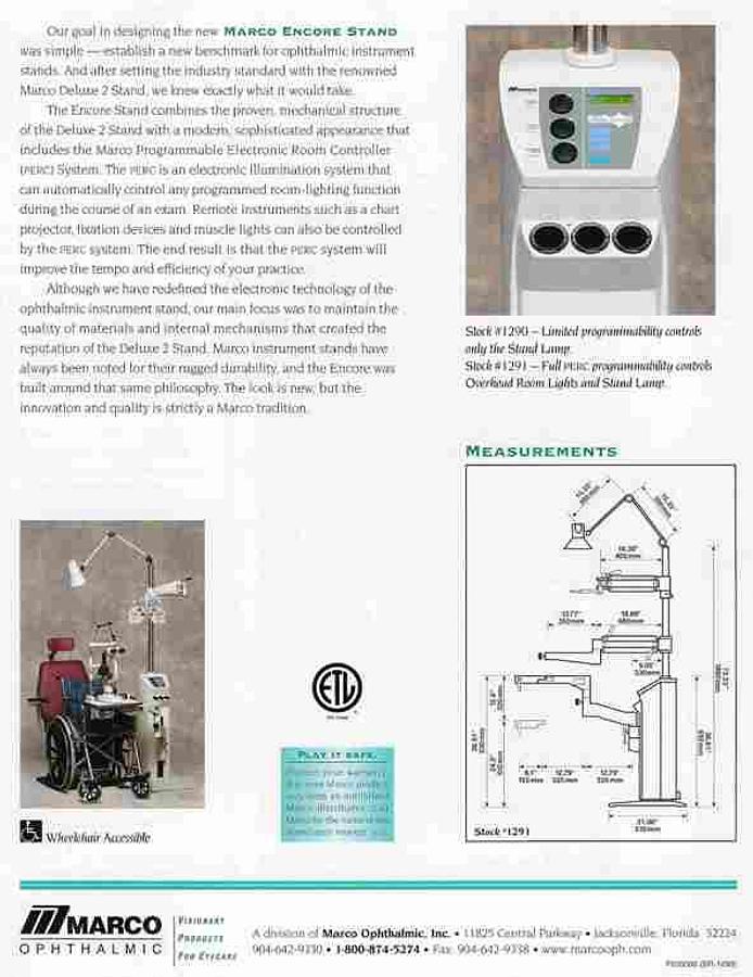 Refurbished Marco Lane- Ophthalmic Equipment Normally $13,675.00...ON SALE for $11,995.00