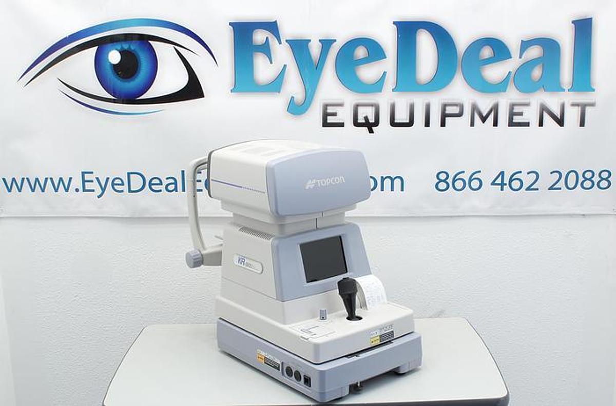 Refurbished Topcon CV 5000 Auto Refraction Desk Auto Phoroptor, with Topcon CL 200 Auto Lensometer, Topcon KR 8800 ARK, and Topcon PC 50 Acuity Chart