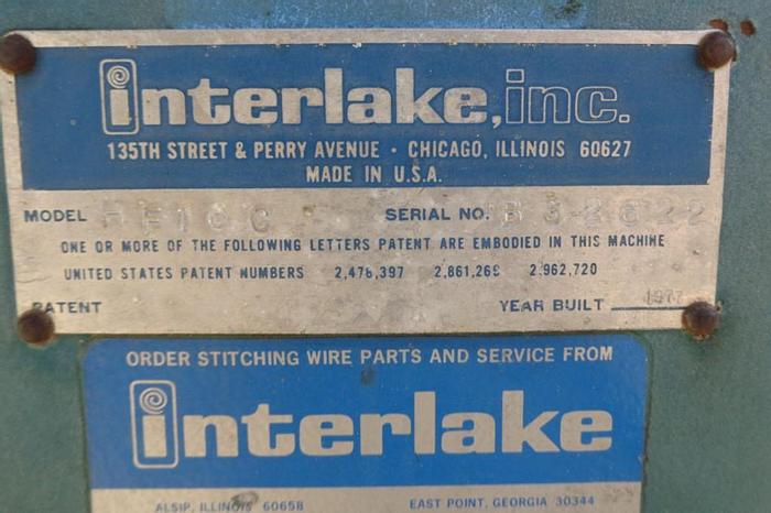 Used Case Sealer, Interlake, Box Stitcher, Mdl HF16C P #C743309