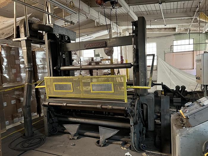 Used 74" CAMERON TWO DRUM WINDER 42" REWIND DIAMETER