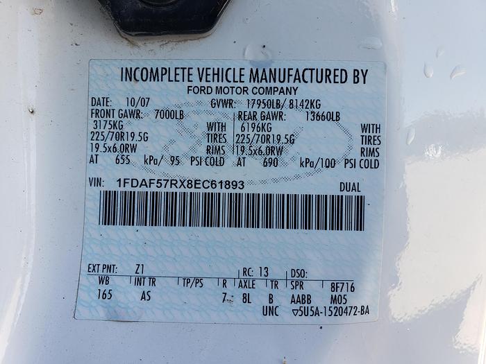 Used 2008 Ford F550 4x4 With Palfinger PK4100A Folding Crane, knuckle Boom