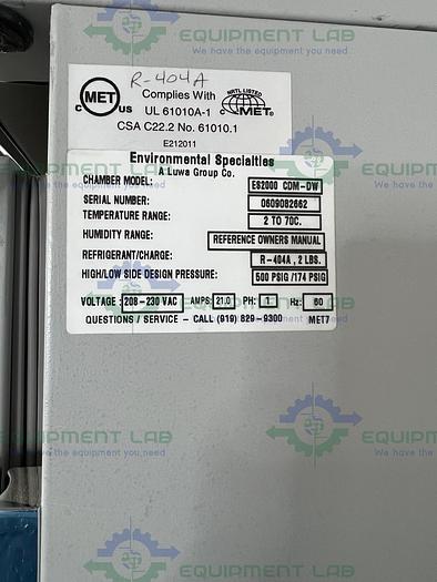 Used Environmental Specialties  ES2000 CDM Reach In Temperature Humidity Chamber