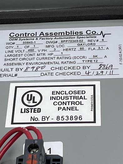 Control Assemblies 8PP70349-02, 702781-1