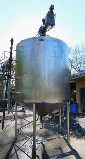 Used 1500 GALLON SCRAPE AGITATED MIX TANK – S/S – JACKETED (#9662)