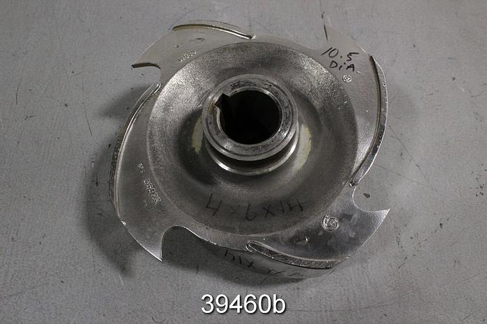 Used Goulds 3175 4x6x14 Pump Impeller, 2/4 Vane, 10.5" Diam. 55922 #39460