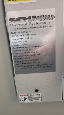 Used 2014 Schmid 4 zone digital controlled conveyor reflow oven