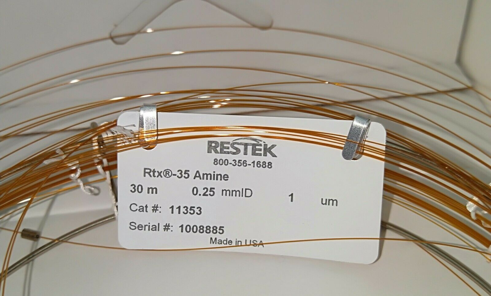 Used Restek Rtx-35 Amine (11353) Capillary Column - 30M x 0.25mm x 1µm