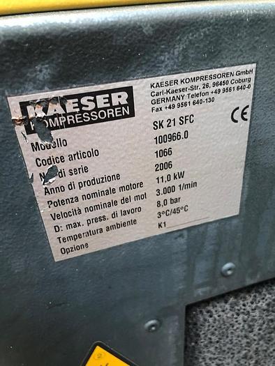 Usato COMPRESSORE KAESER SK 21 SFC