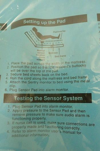 Used Fall Management Stanley Bed Sensor Pad 10 X 30 Inch 92030 BSM-4