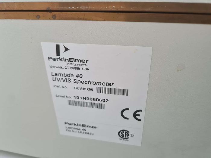 Used Perkin Elmer Lambda 40 UV/VIS Spectrometer