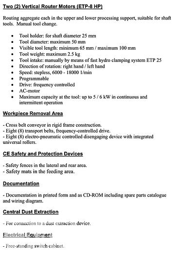 Used 2007 Weeke BHX 500 CNC Router