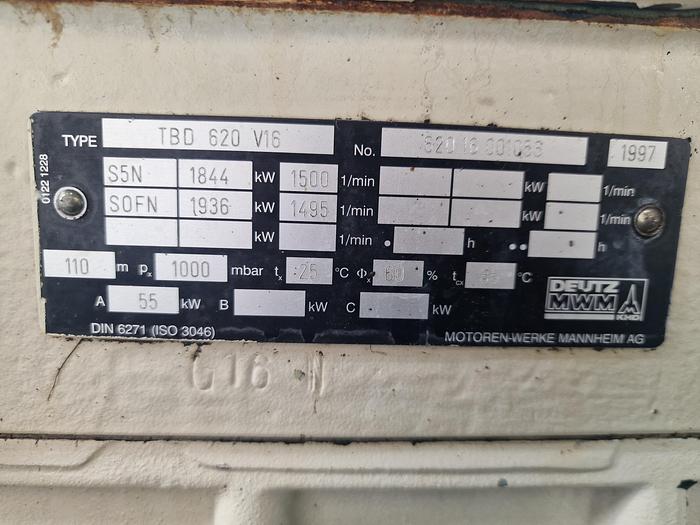 Used 1997 DEUTZ-MWM TBD 620 V16