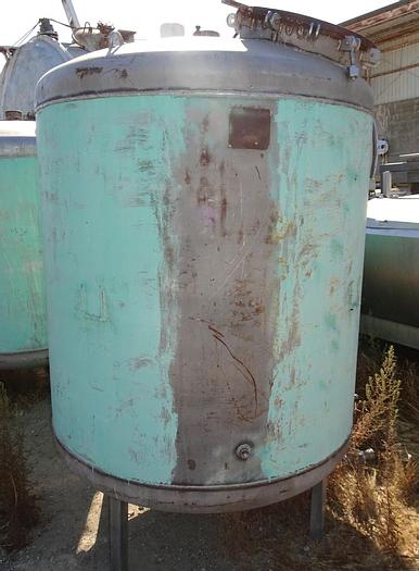 Used Tank, 350 Gallon, 316 S/st, 75 PSI, 44" x 54", DT/DB, (2) #S742479