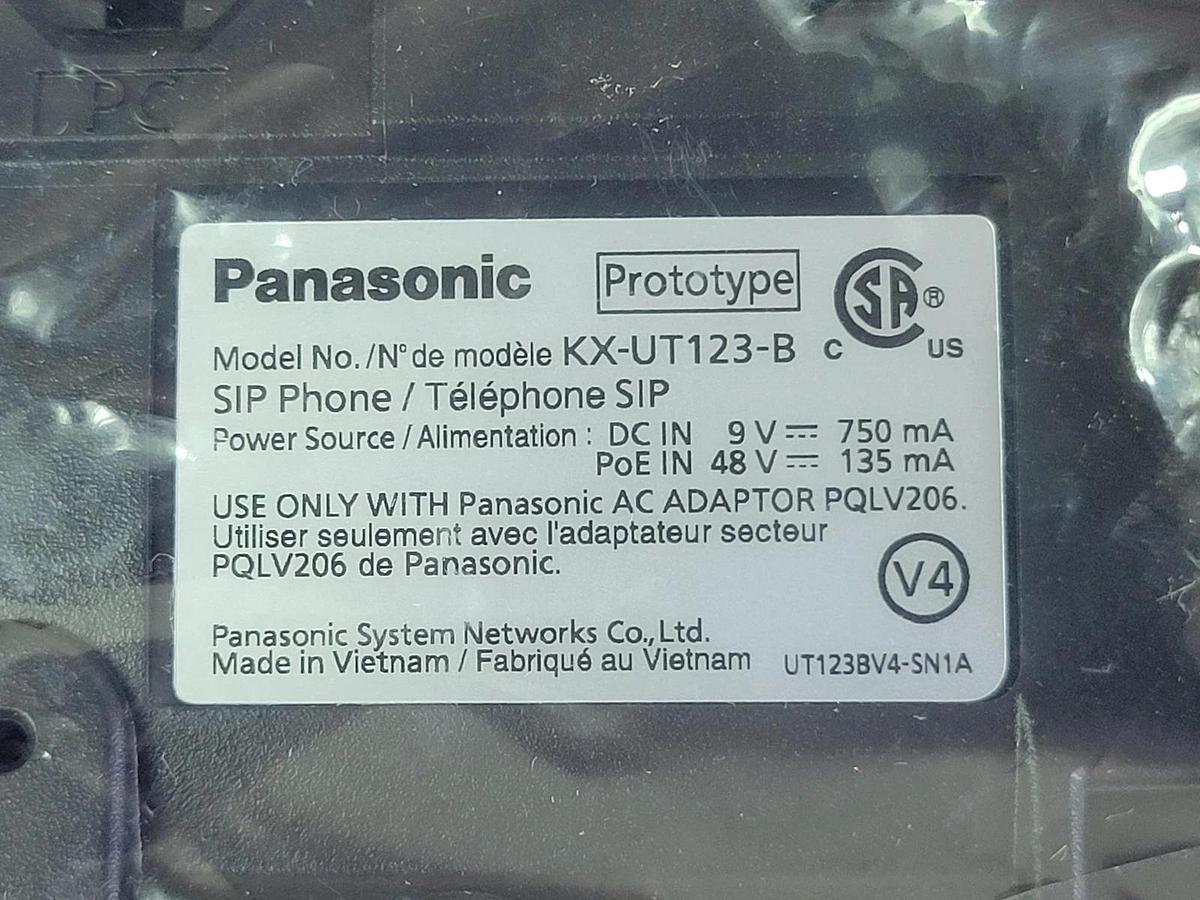 Used Panasonic - IP SIP Prototype Phone with Accessories - Black - KX-UT123-B
