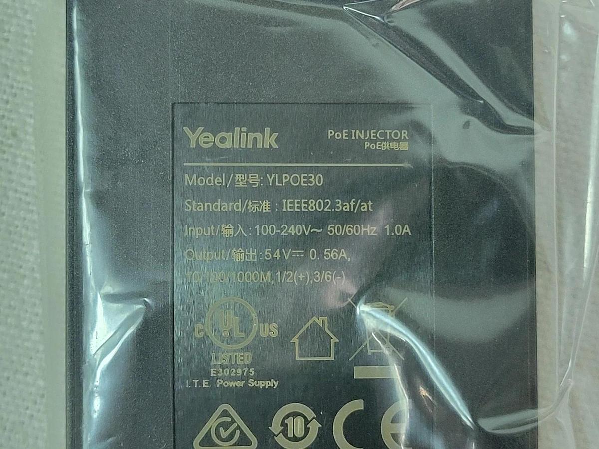 Used Yealink - PoE Injector for use with CP960 Conference Phone YLPOE30