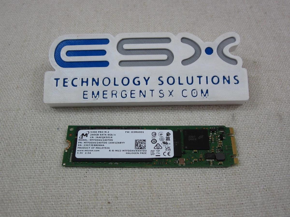 Used Micron MTFDDAV240TDS-1AW1ZABYY 240GB 6Gb/s SATA 2280 M.2 SSD