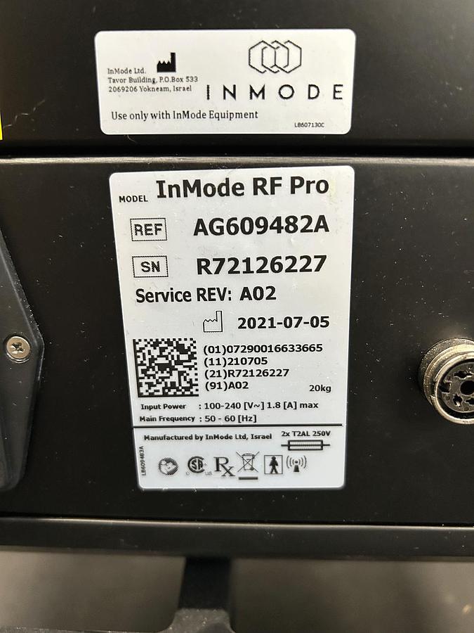 Used 2021 Inmode RF Pro s/n R7212627