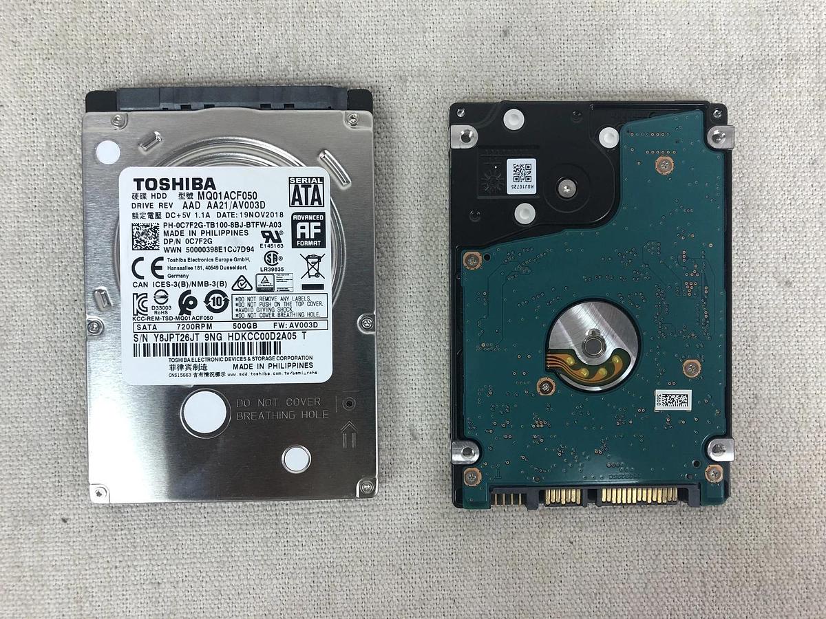 Used Pair of Toshiba SATA 2.5" 500GB HDD for laptop