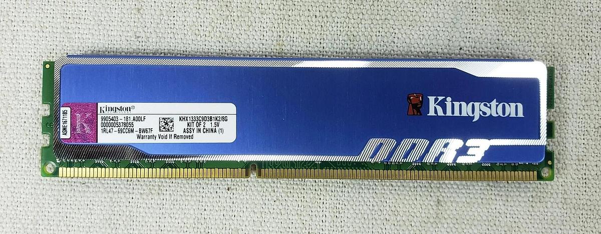 Used Lot of 7 HyperX Blu 4GB DDR3-1333 CL9 DIMM KHX1333C9D3B1K2 740617181654