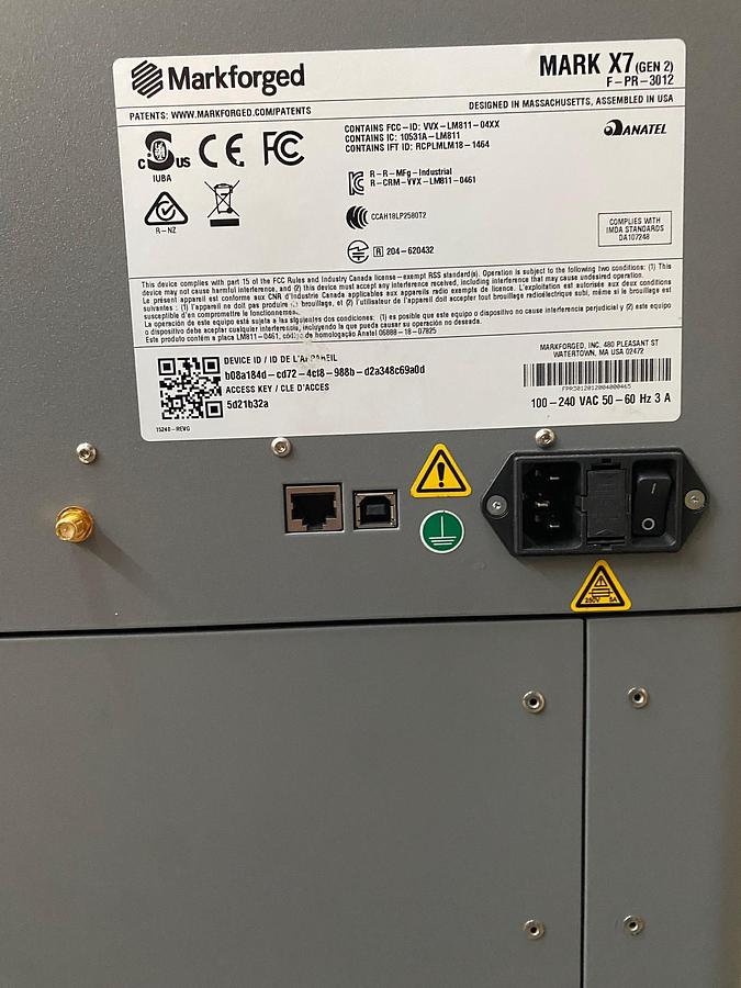 Used Markforged X7 Gen 2 3d Printer | 0 Hours | Excellent condition