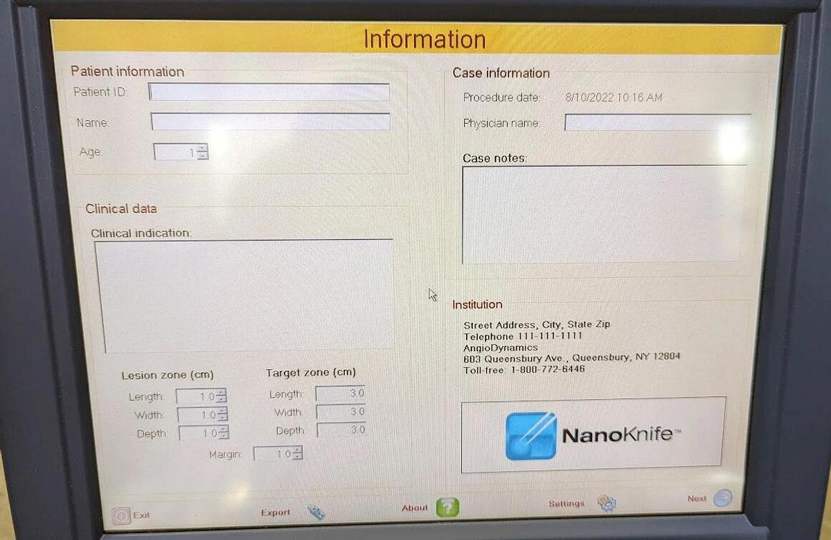 Used AngioDynamics HVP01 Nanoknife System