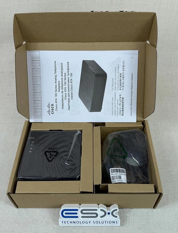 Used Open Box Cisco ATA192-3PW-K9 2 Port Multiplatform Analog Telephone 889728031639