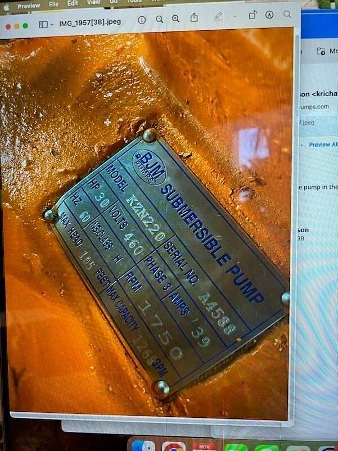 Used BJM KZN220, 201335, 30HP, 460V, Heavy Duty Slurry Pump