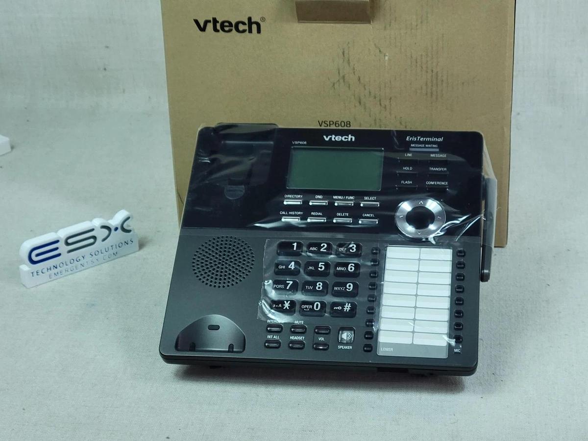 Used VTECH - ErisTerminal SIP DECT Cordless Deskset Phone and Accessories VSP608