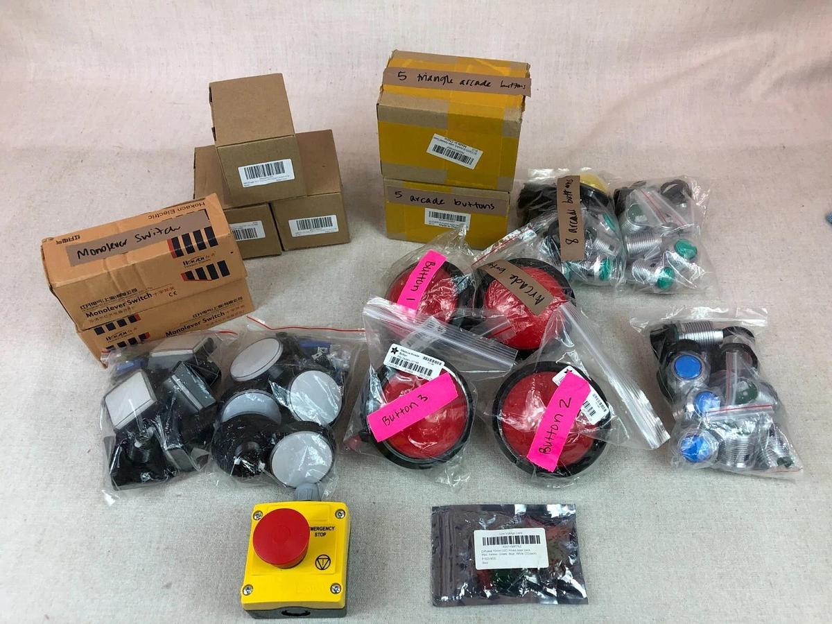 Used Arcade Buttons, Joysticks and Monolevers bundle