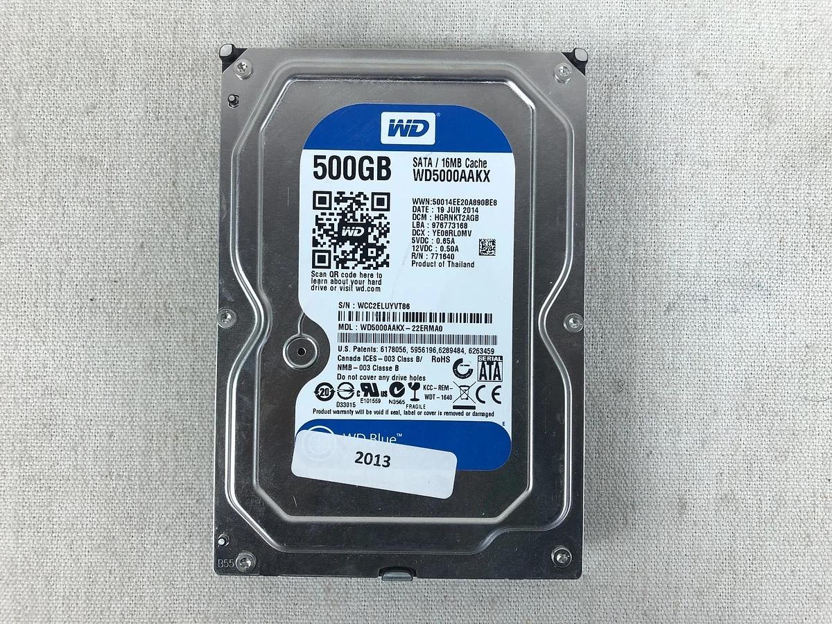 Used WD Blue 500GB 7.2k 6.0Gb/s SATA 3.5" HDD Lot of 3 WD5000AAKX 718037773421