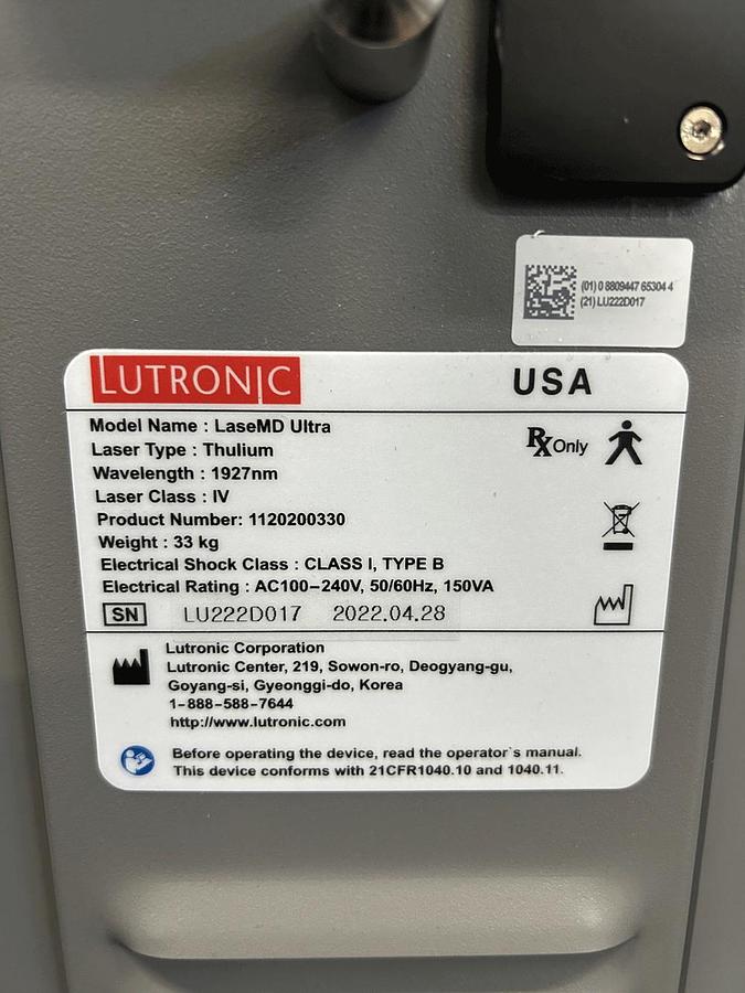 Used 2022 Lutronic LaseMD Ultra s/n LU222D017