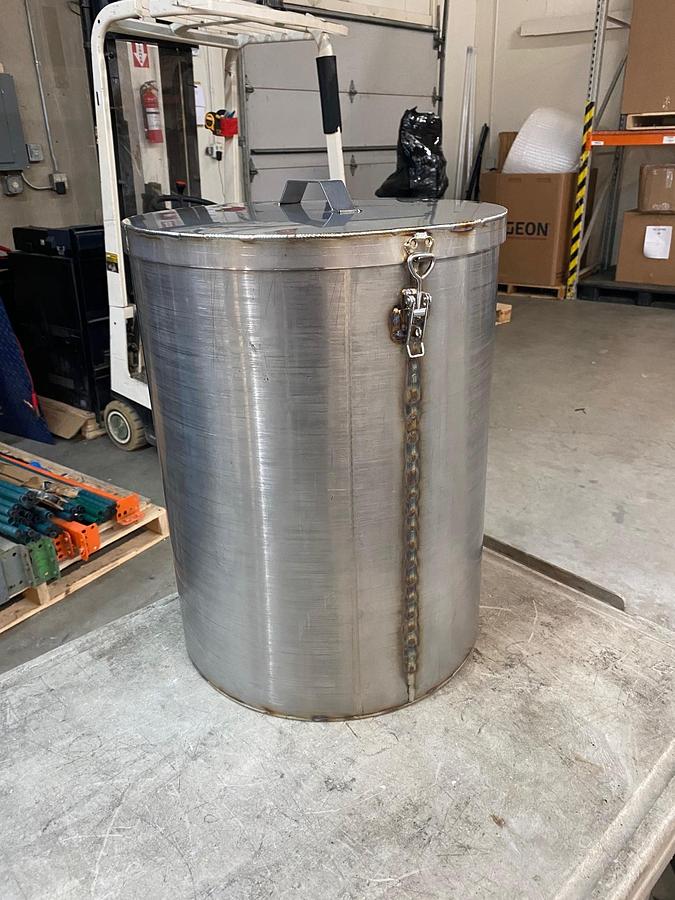 Used DUROWELD 15.25" D x 20" H - 316L CUSTOM STAINLESS TANK