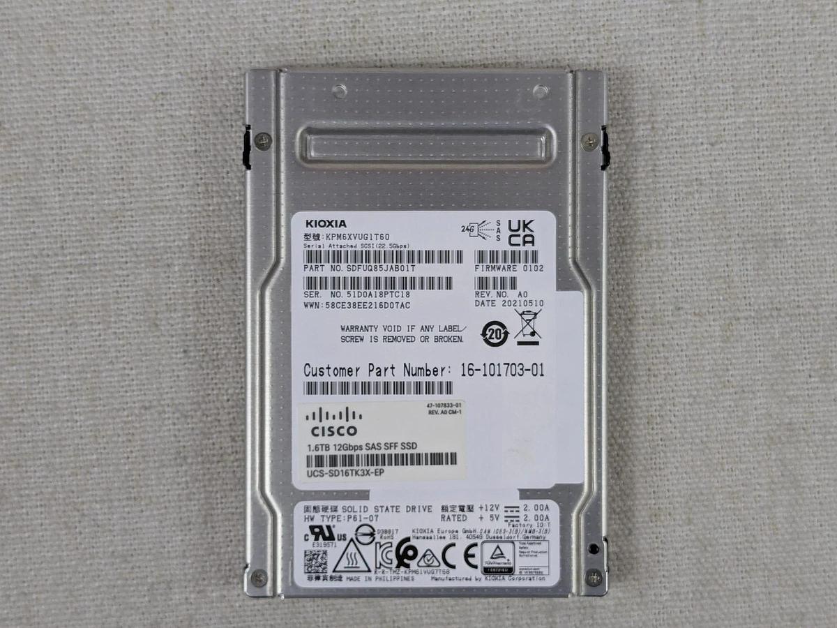 Used Cisco UCS-SD16TK3X-EP 1.6TB 12Gb/s 2.5" SAS Enterprise Performance SSD