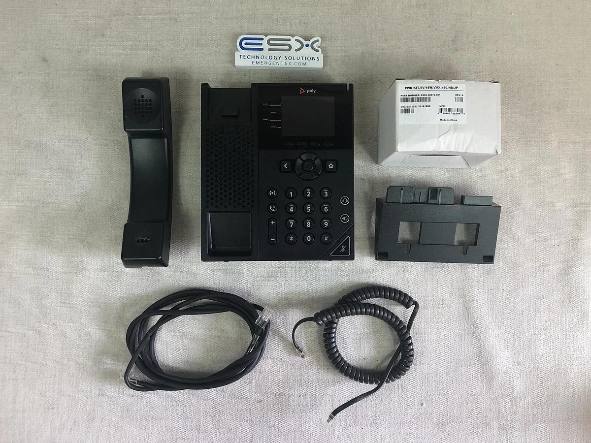 Used Polycom VVX 250 IP Phone 2201-48820-001 w/ 5V AC Adapter Factory Reset