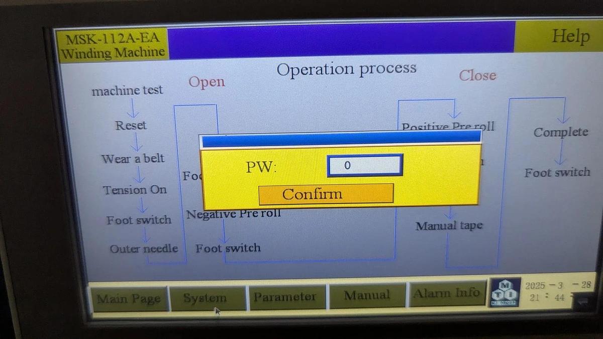 Used MTI Semi Automatic Winder