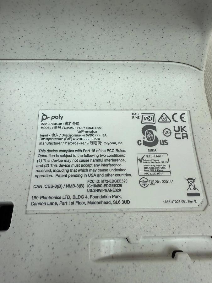 Used Poly Edge E320 Bluetooth VoIP desktop phone