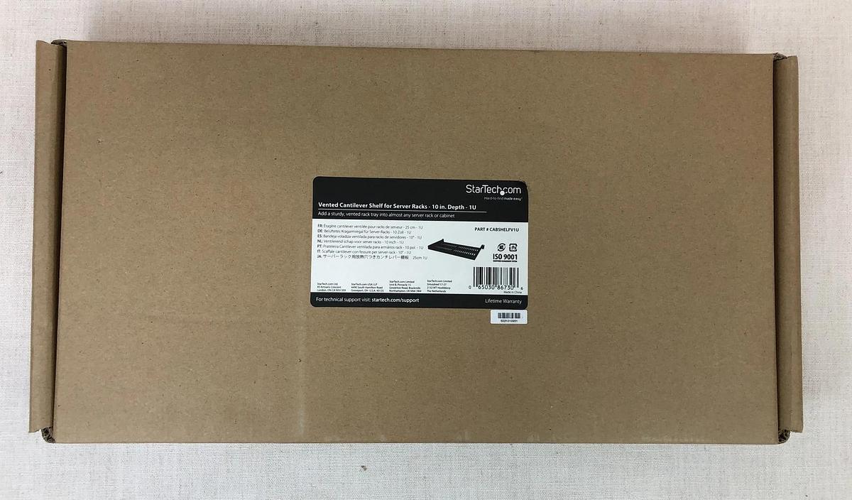 Used Startech CabshelfV1U 1U Vented server rack shelf | Fixed | New Open box
