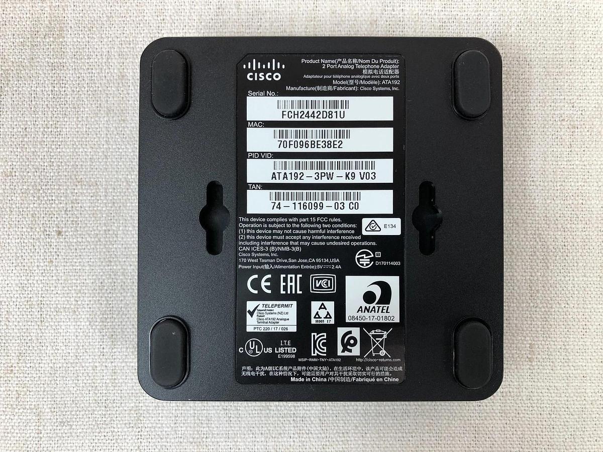 Used Open Box Cisco ATA192-3PW-K9 2 Port Multiplatform Analog Telephone 889728031639