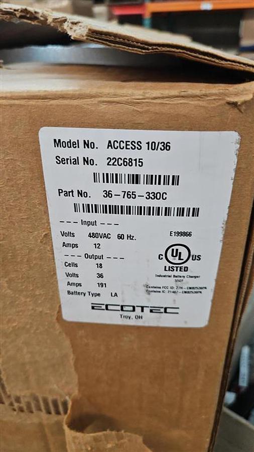 Used Ecotec ACCESS 10/36 Powerhouse Forklift Battery Charger
