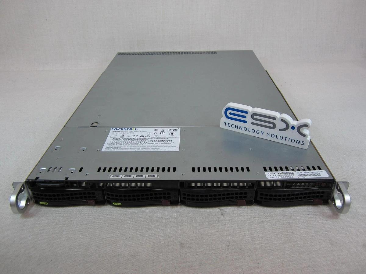 Used Nutanix NX-1175S-G8 1U 4x 3.5” CTO Server CSE-815 X12SPW-TF – 1x HS, 2x 500W PSU