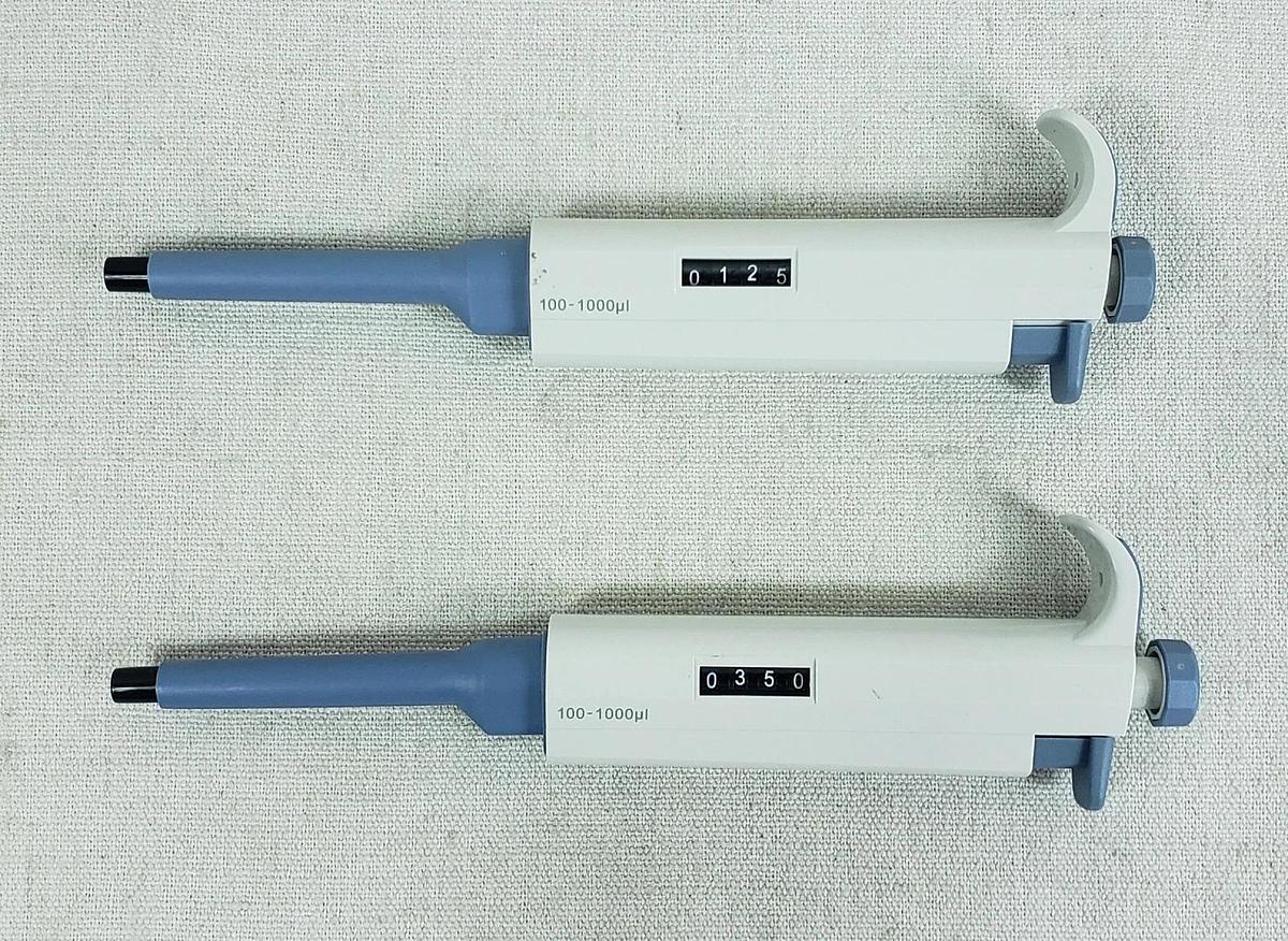 Used MedLab Single Channel Pipette Autoclavable Fixed Volume Pipettors (7)