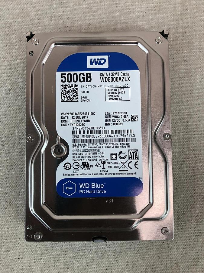 Used Lot of 6 WD5000AZLX 3.5" 500GB 7200 32MB 6Gbps SATA HDD Hard Drive