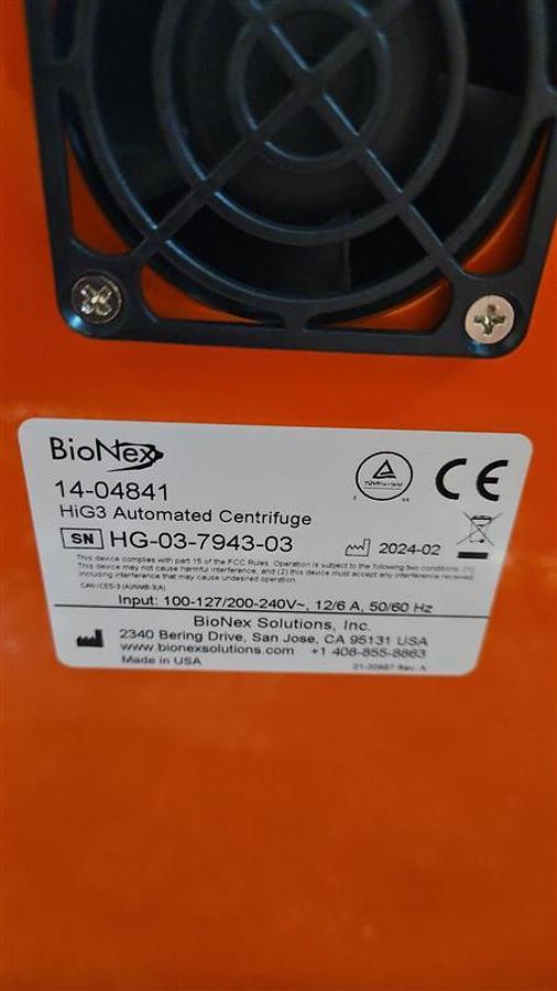 Used HIG3 Automated Centrifuge, BioNex