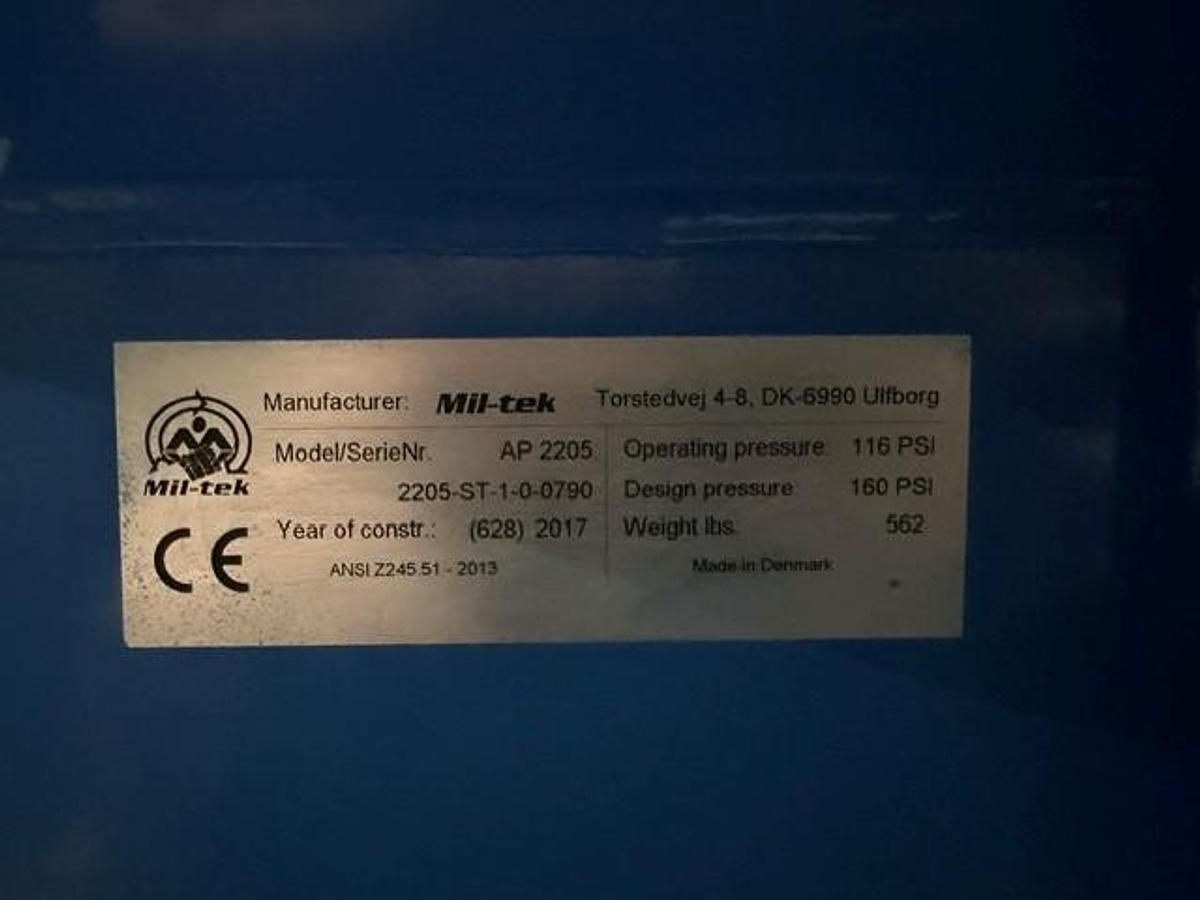 Used Mil-tek 2205 Baler with Compressor & Lifting Trolley