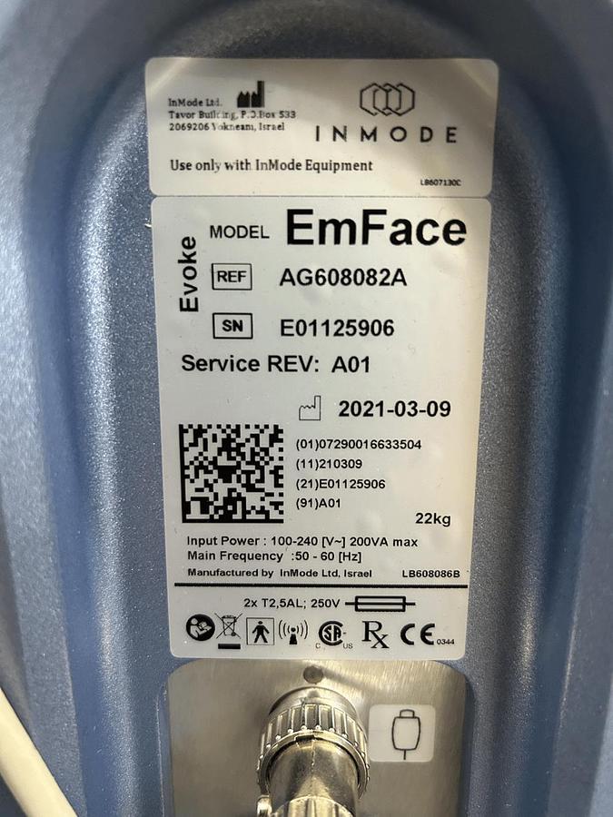 Used 2021 Inmode Evoke s/n E01125906