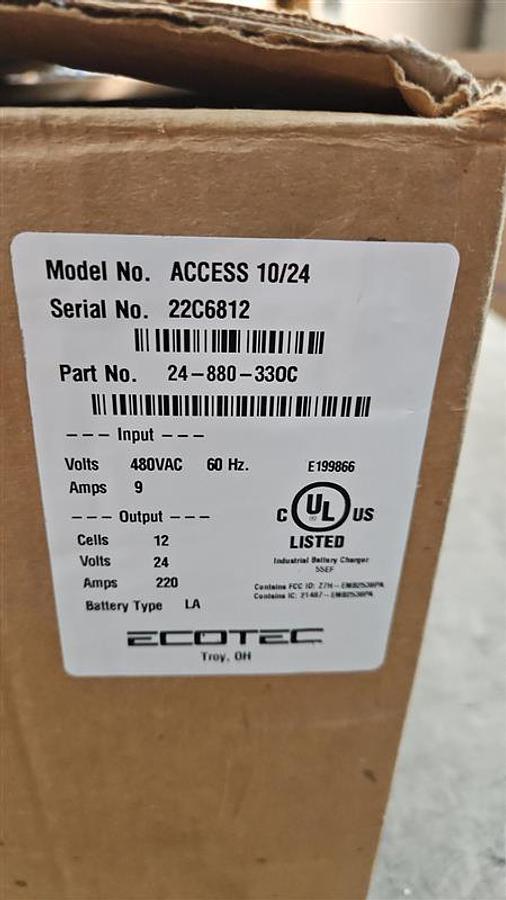 Used Ecotec ACCESS 10/24 Powerhouse Forklift Battery Charger