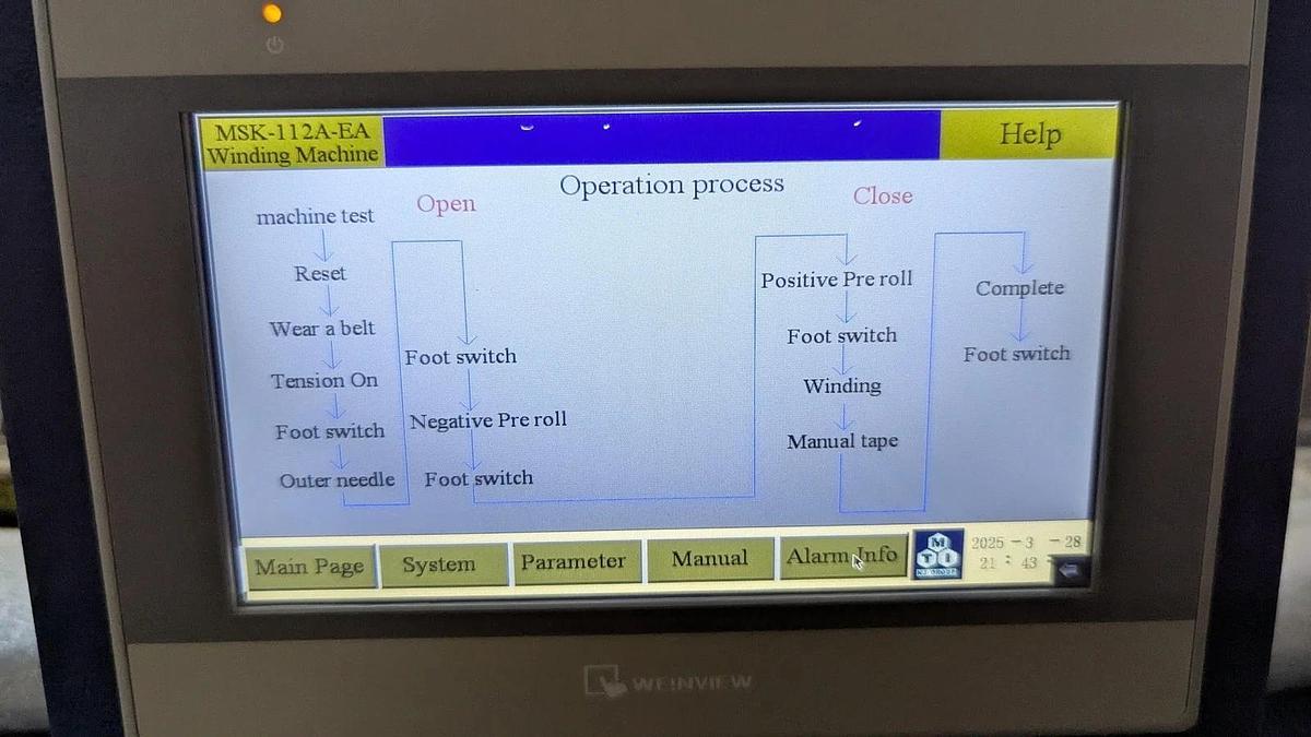 Used MTI Semi Automatic Winder