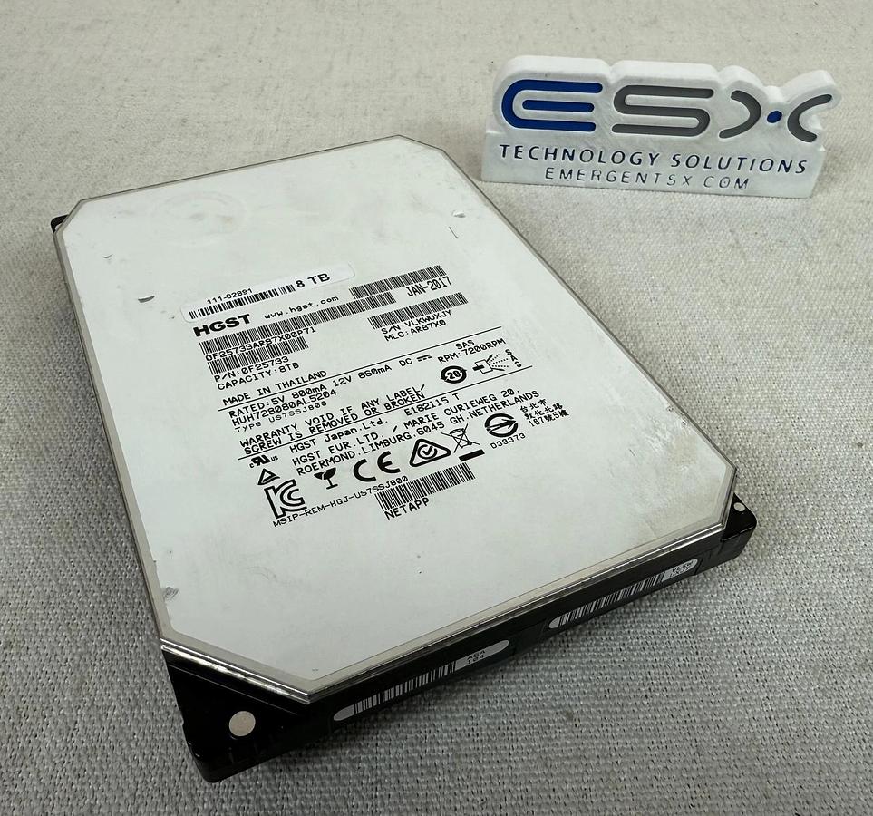 Used HGST 0F25733 8TB 7.2K 12Gb/s 3.5" SAS HDD | HUH728080AL5204