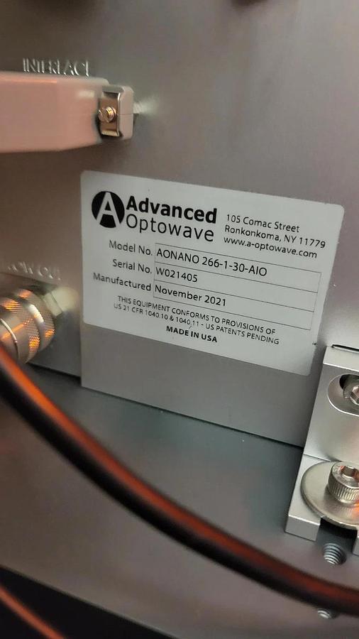 Used Advanced AOC2000-266 Laser system, smoke evacuator, and chiller