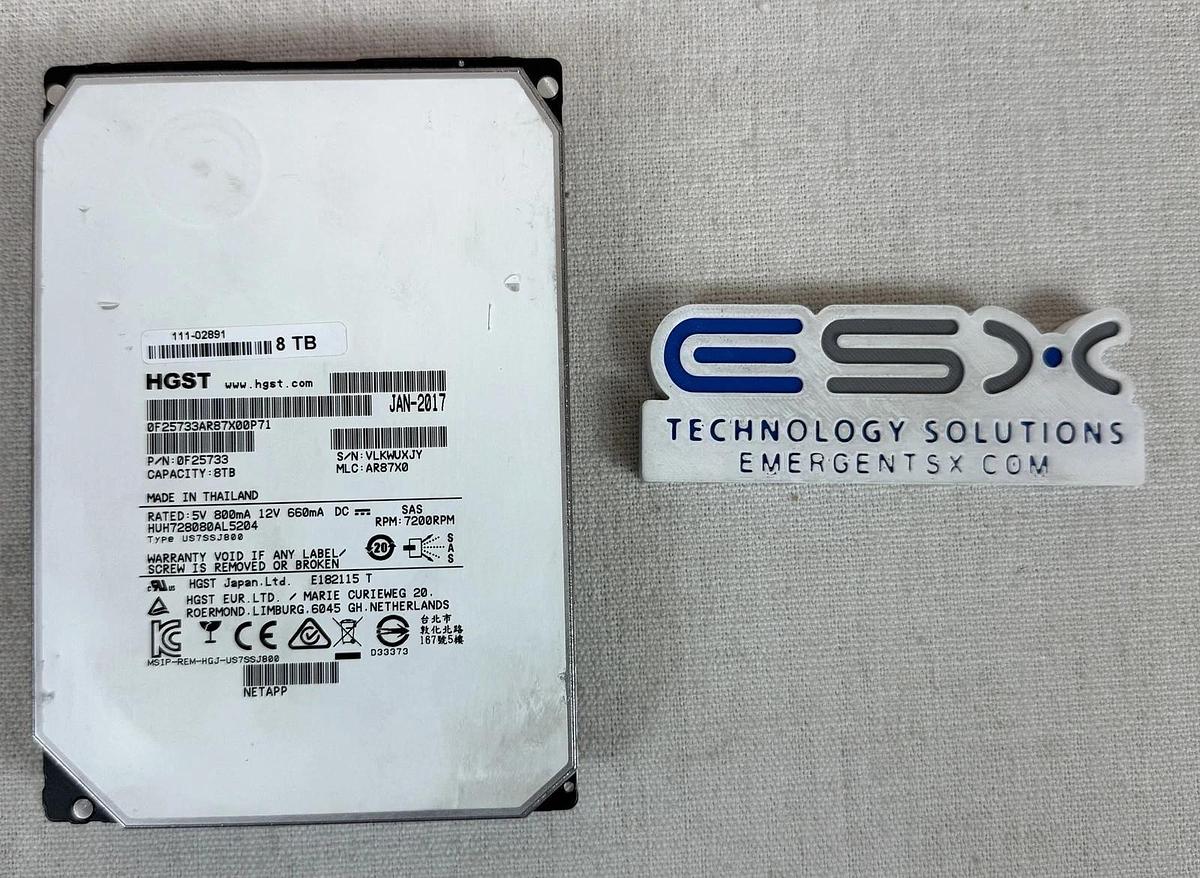 Used HGST 0F25733 8TB 7.2K 12Gb/s 3.5" SAS HDD | HUH728080AL5204
